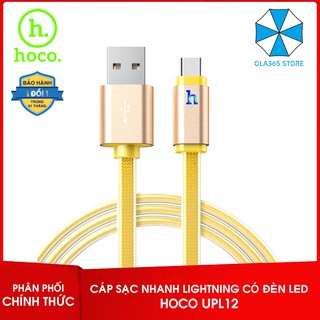 Cáp sạc nhanh lightning Hoco UPL12 cho iPhone, iPad có LED báo đầy
