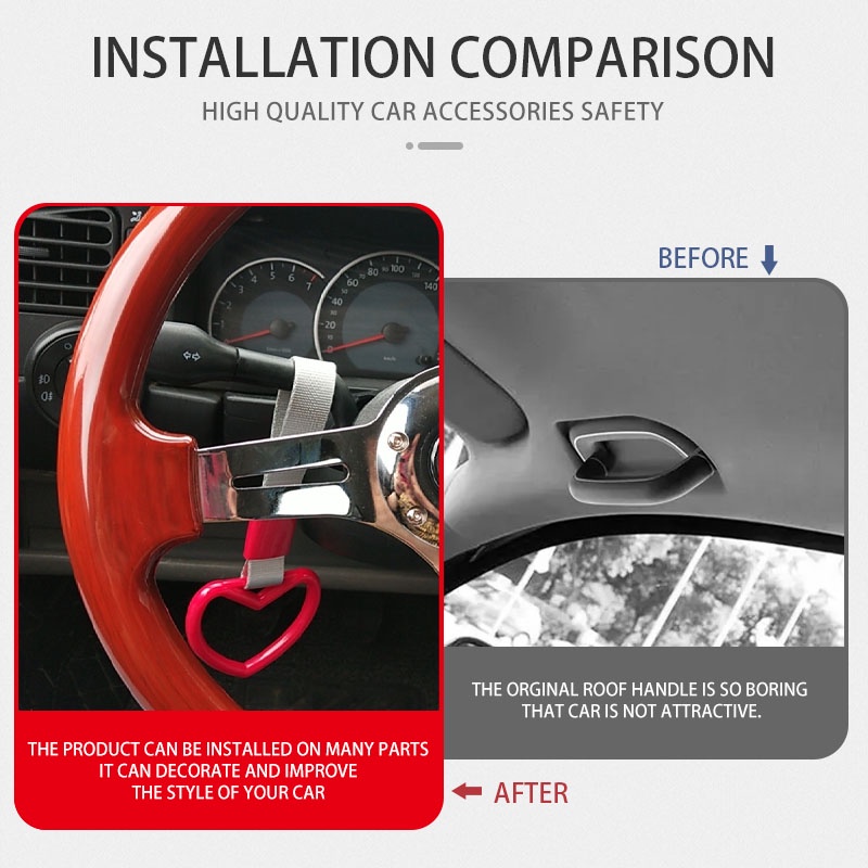 Jdm Vòng Cảnh Báo Hình Trái Tim Treo Nóc Xe Buýt Xe Hơi Phong Cách Nhật Bản Thông Dụng quyến rũ drift ô tô vòng kéo vòng tay đua Dây đeo tay cầm ô tô cản cảnh báo treo trang trí xe hơi/xe lửa/xe buýt/tàu điện ngầm xử lý   phụ tùng thay thế phụ kiện ô tô