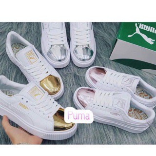 [GIÀY THỂ THAO PUMA basket mũi Hồng, Bạc ,Kem NAM NỮ 2018