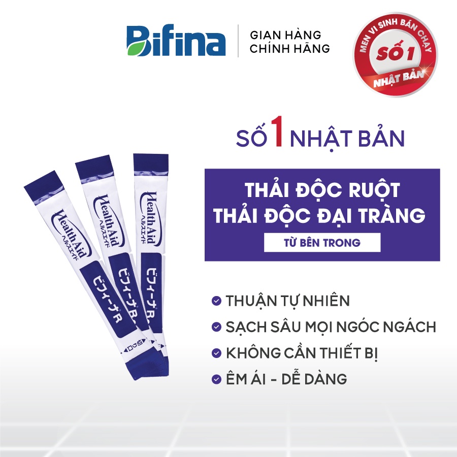 BIFINA NHẬT BẢN, Loại R Lẻ 3 gói (không có hộp)- Nhuận tràng, Detox, làm sạch ruột, không dùng cafe