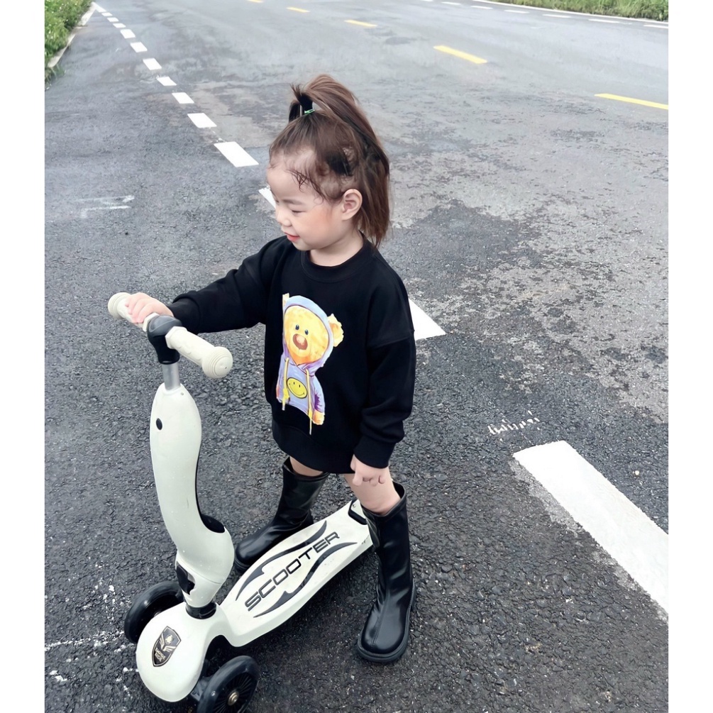 Áo nỉ cổ tròn 13 Demarzo ss1 cho bé , áo sweater trẻ em unisex , TP KIDs MSP 1245