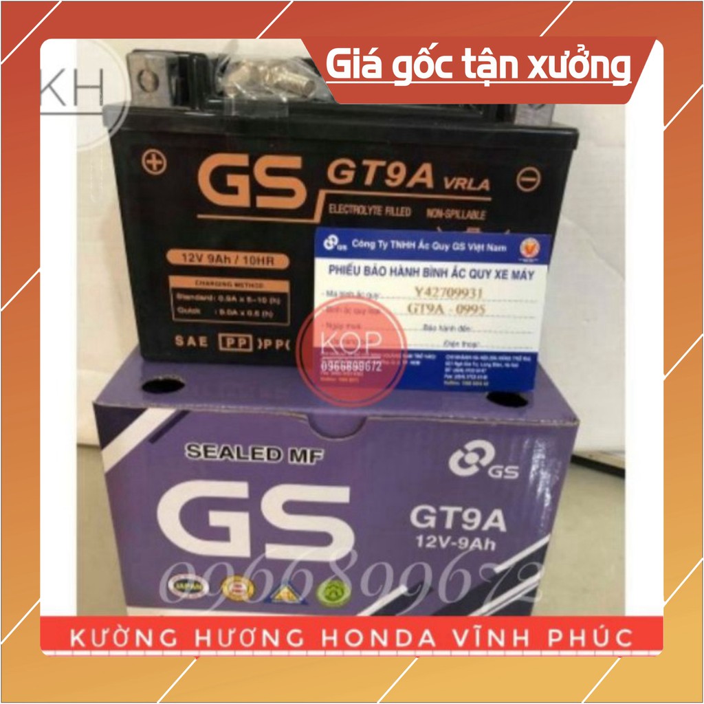 [ Giá siêu rẻ ] Bình Ắc Quy Khô GS GT9A (12V-9Ah) bình lùn