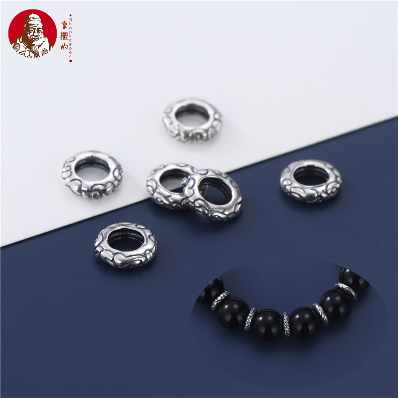 Hạt Xỏ Vòng Tay Bạc S925 Bằng Bạc Thái Họa Tiết Bánh Xe Độc Đáo Thời Trang DIY