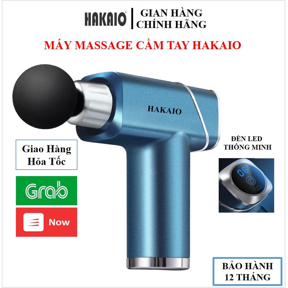 Máy massage cầm tay HAKAIO MINI đèn LED cao cấp 4 Đầu 6 Chế Độ Làm Giảm Đau Toàn Thân