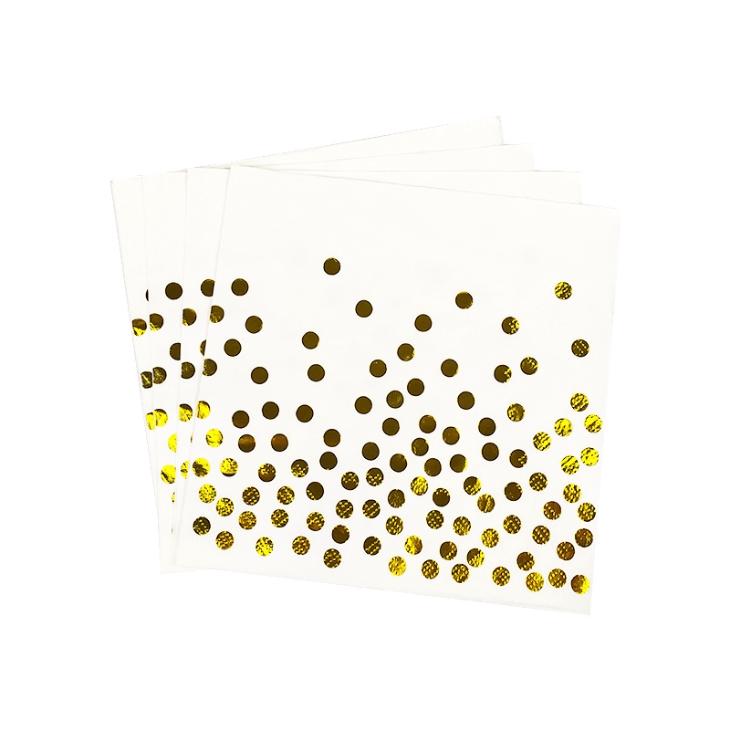 Bộ Cốc Đĩa Giấy Dùng Một Lần Họa Tiết Chấm Bi Màu Đồng/Trắng/Hồng Cho Tiệc Tùng