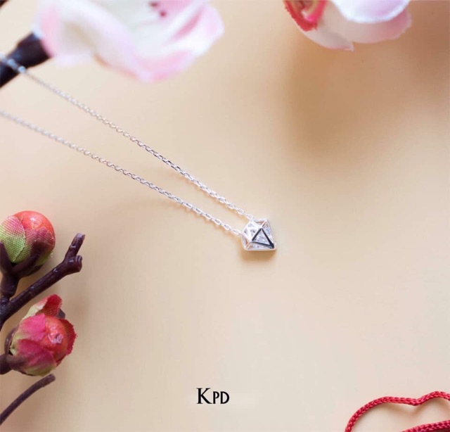 Dây chuyền bạc mặt dáng kim cương DC0191
