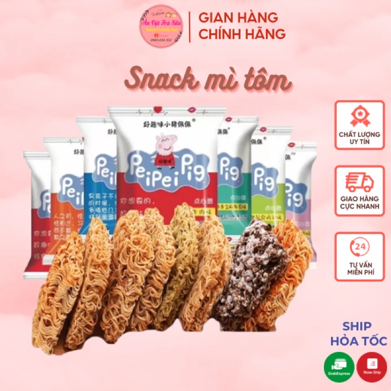 Snack Mì Tôm Peipei Pig Trẻ Em Gói 53g Hương Vị Tuổi Thơ - Đồ ăn vặt Snackfoodbysuri