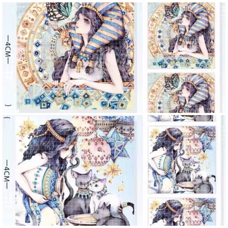 Dải stickers tape hoạ tiết thiếu nữ Ai Cập cổ đại nhà STUDIO VI 7