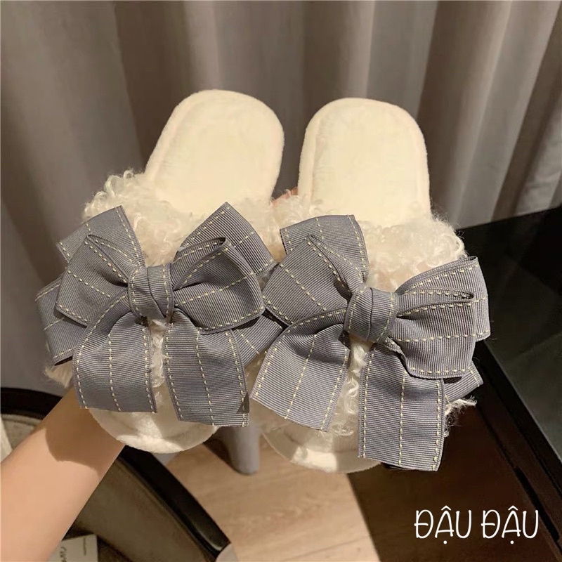 DÉP BÔNG LÔNG CỪU HÌNH NƠ