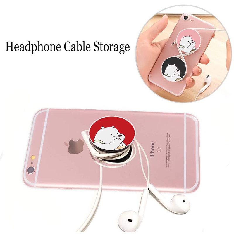 Giá đỡ điện thoại in hình gấu trắng hoạt hình dễ thương