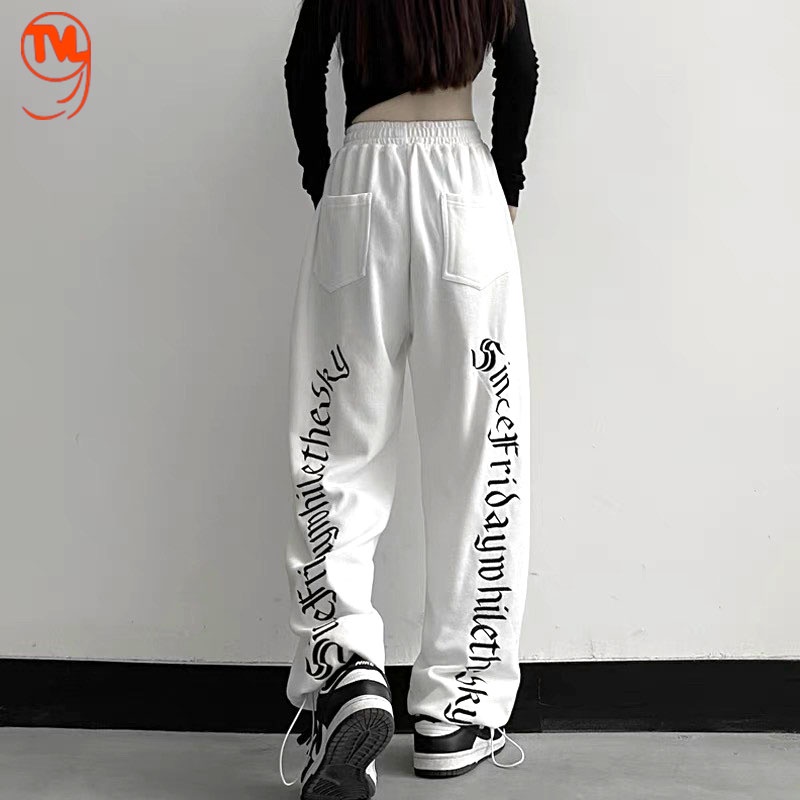 Quần Dài Nữ TVl1999, quần jogger Unisex Nam Nữ In Chữ Sau Ống Phong Cách Hàn Quốc Dày Dặn Ba Màu Đen, Xám, Trắng A3
