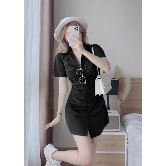 ĐẦM SƠ MI NHÚN EO BIGSIZE 55-90kg KÈM ẢNH THẬT