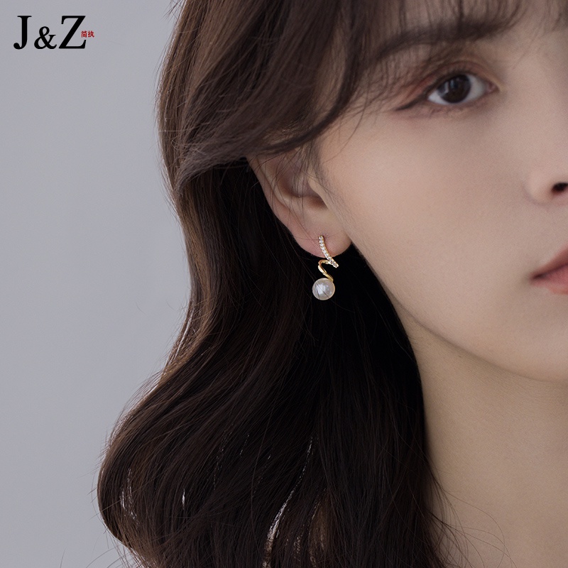 Bông Tai Mạ Bạc 2022 Đính Ngọc Trai Tự Nhiên Phong Cách Hàn Quốc