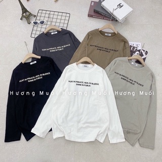 Áo thun dài tay chữ hurt in-3158 tay suông