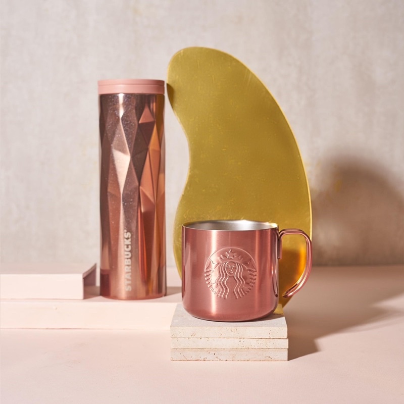 Bình Starbucks Stainless Steel Troy Rose Gold 16Oz
