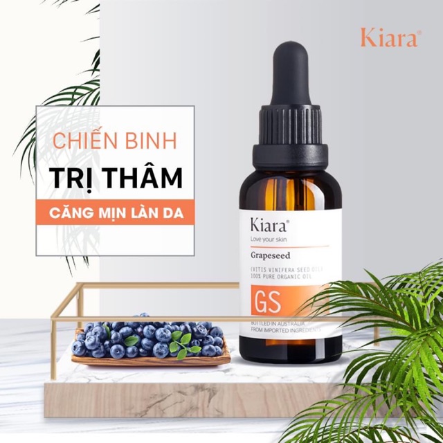 Dầu hạt nho Kiara grapseed oil dưỡng ẩm mờ thâm trắng da se khít lỗ chân lông