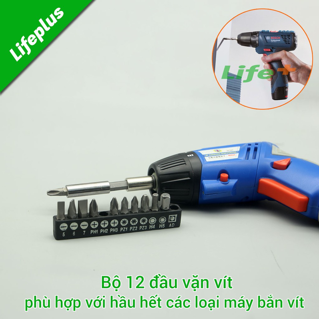 Bộ 12 đầu vặn vít chuôi lục