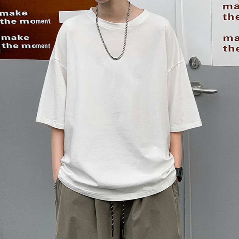 Áo thun tay lỡ nam nữ, áo phông unisex form rộng chất cotton mát mịn thấm hút mồ hôi in hình siêu chất trơn