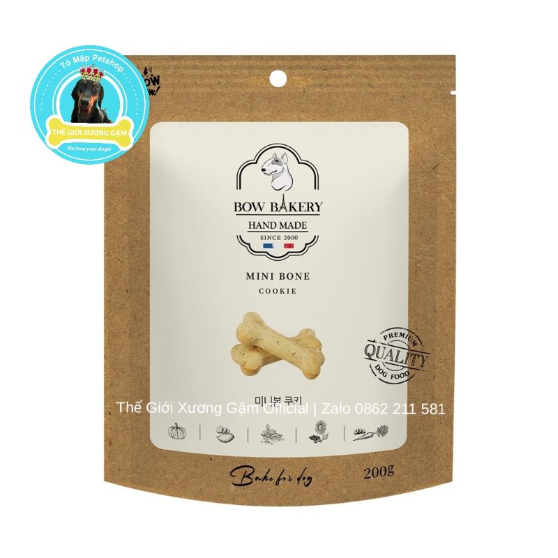 [HSD07.2024] BÁNH COOKIE YẾN MẠCH BOWWOW CHO CHÓ 200GR