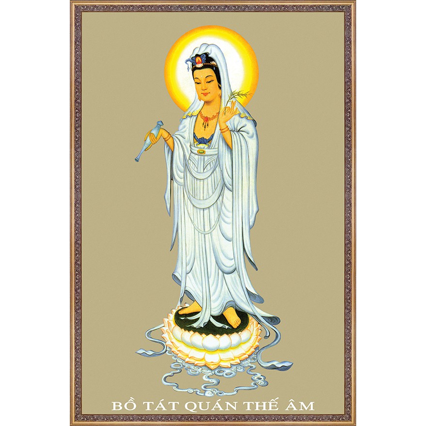 Tranh Tam Thánh, Phật Adida, Đại Thế Chí Bồ Tát, Quan Âm