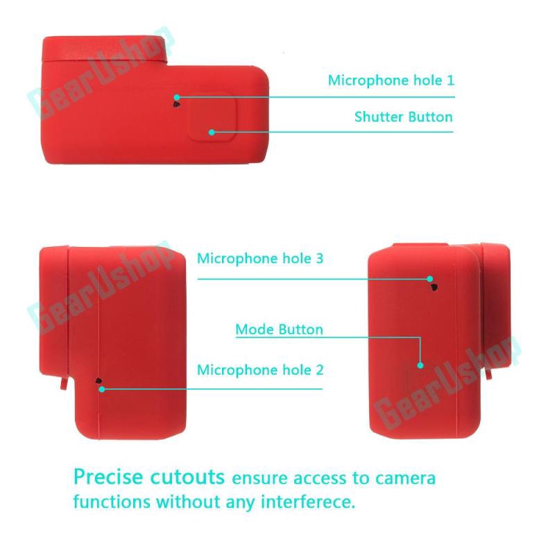 Ốp Điện Thoại Silicon Mềm Màu Đen Có Nắp Lens + Phim Bảo Vệ Màn Hình Thú Cưng Cho GoPro Hero 7 6 5