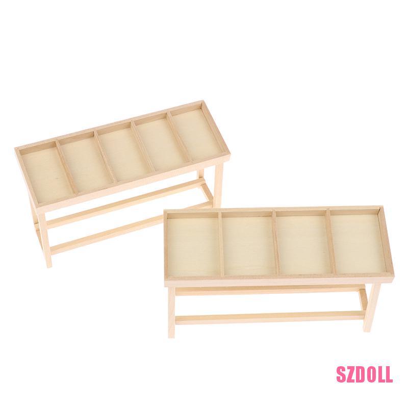 Mô Hình Kệ Trái Cây Và Rau Củ Bằng Gỗ 1:12 Trang Trí Nhà Búp Bê