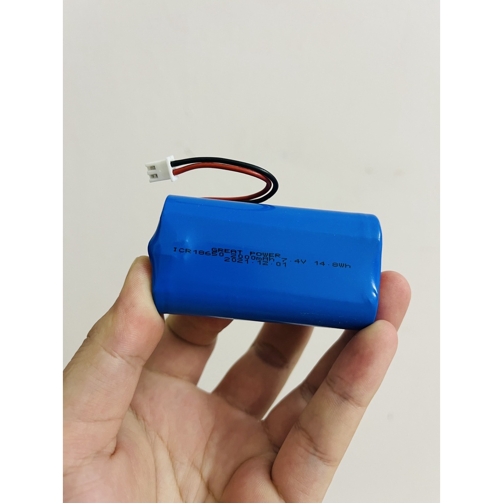 Khối pin 2s greatpower 2000mah 7.4V đầy 8.4V xả max 4A dành cho loa, pin mặt trời