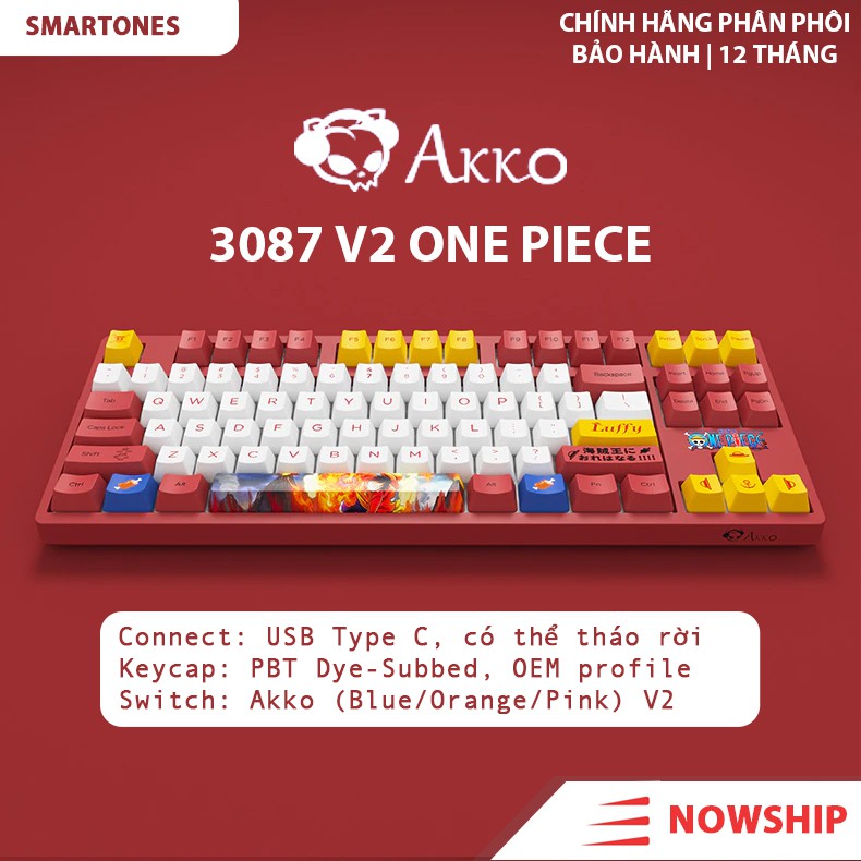 Bàn phím cơ AKKO 3087 v2 One Piece – Luffy (Akko switch v2)