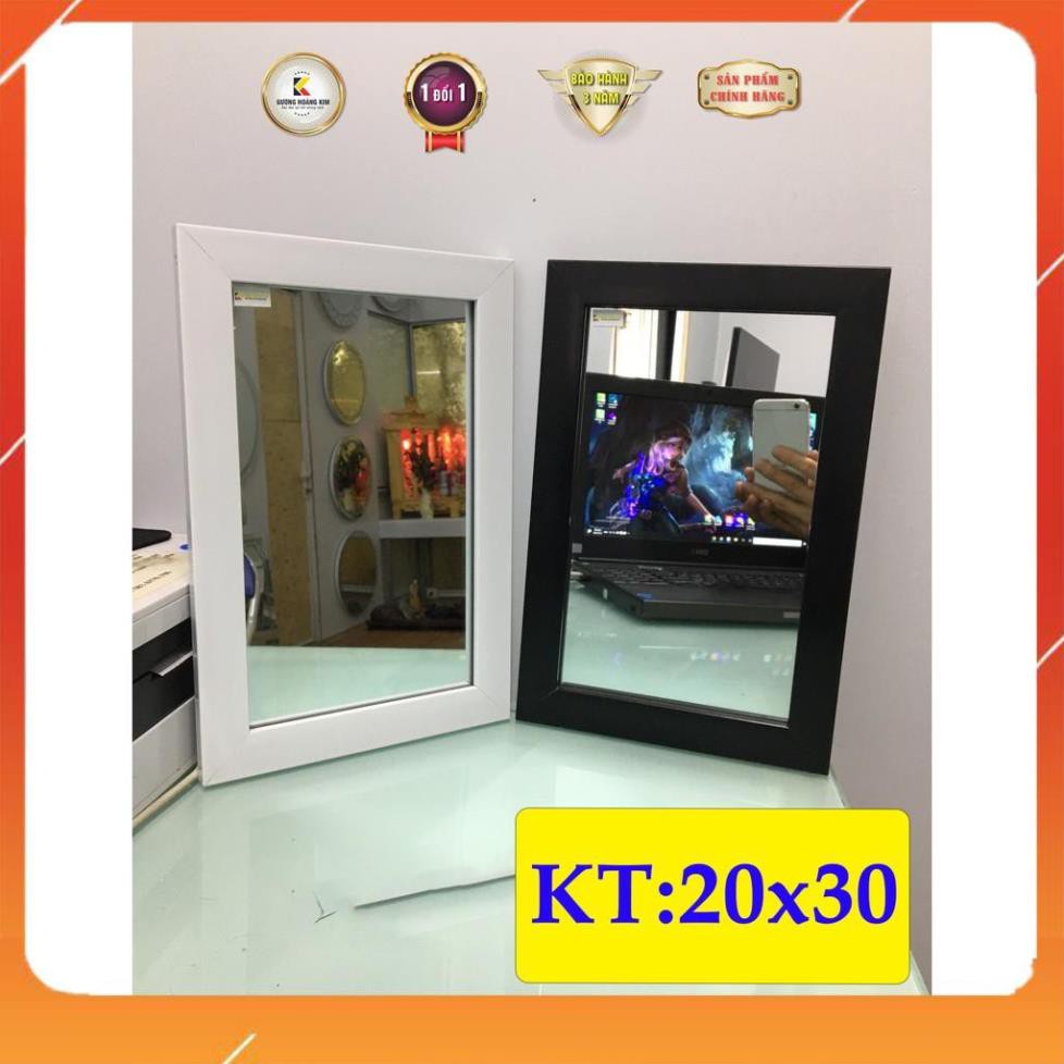 ( giá sỉ ) gương treo tường  để bàn trang điểm khung nâu & vàng & đen  decor kích thước 20x30 cm - guonghoangkim mirror