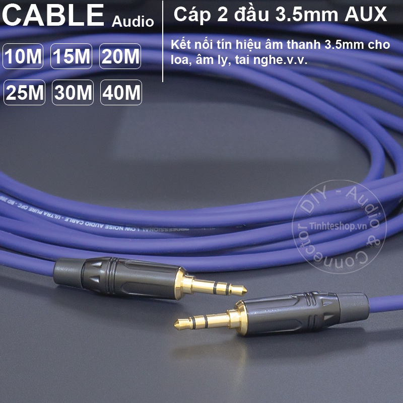 Cáp audio 3.5mm DIY dài 10 đến 40 mét - Dây âm thanh 3.5 AUX