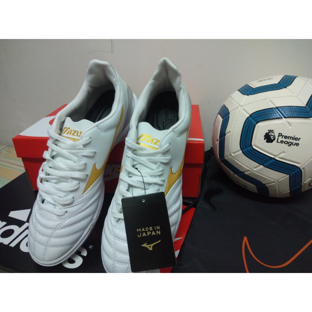 Giày Đá Banh MIZUNO MORELIA NEO KL II AS TF WHITE/GOLD