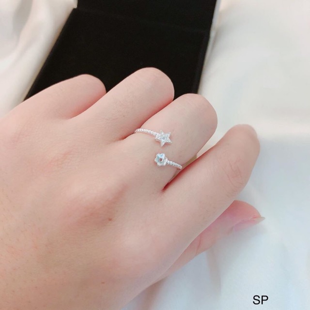 NHẪN XOẮN MẶT SAO DÁNG HỞ FREE SIZE - NHẪN NỮ BẠC TA