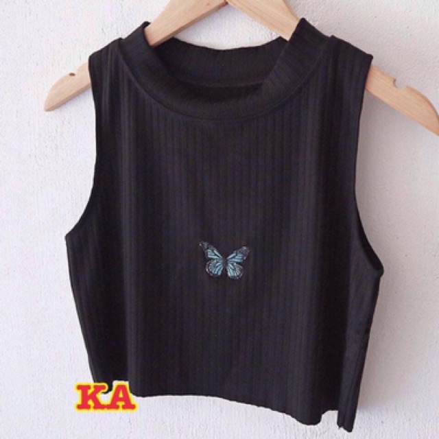 Áo croptop bo viền