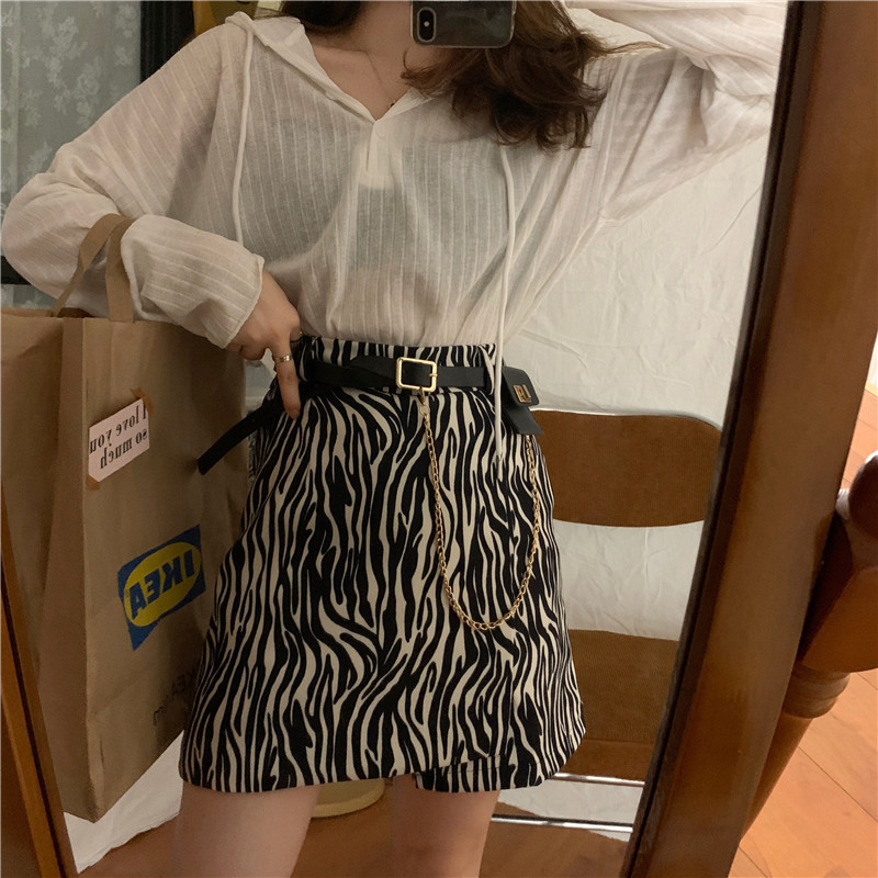 Chân váy chữ A XIAOZHAINV thiết kế lưng cao họa tiết da báo thời trang cá tính cho nữ | BigBuy360 - bigbuy360.vn
