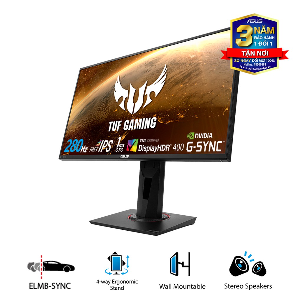 Màn Hình Game ASUS VG259QM 24.5 inch IPS 280Hz 1ms GSYNC Loa Hàng Chính Hãng