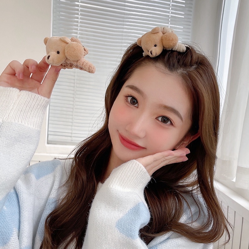 Kẹp Tóc Hình Cá Mập Phối Lông Phong Cách Hàn Quốc Mới Cho Nữ