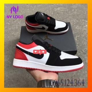 Giày sneaker đen đỏ, giày thể thao đen đỏ cổ thấp