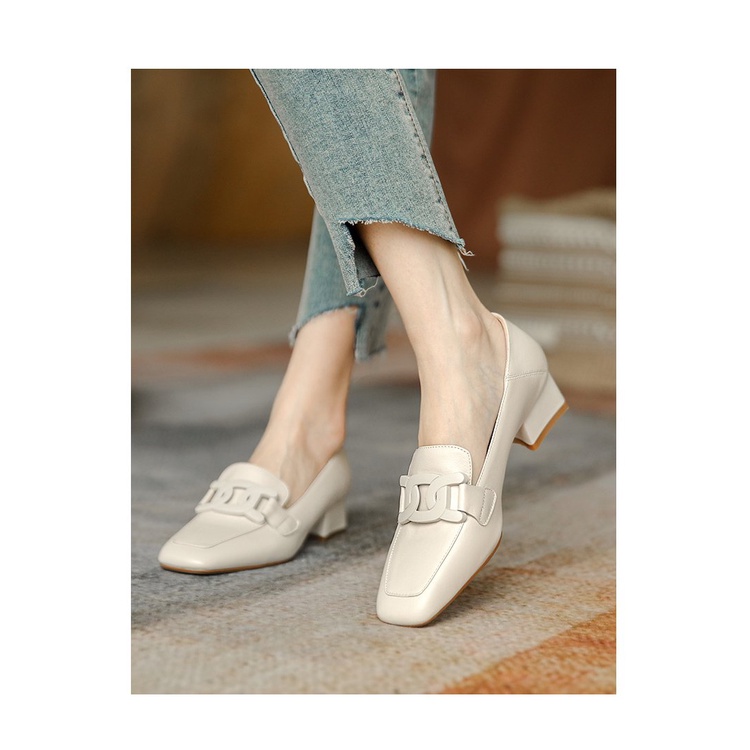 Giày Da Mũi Vuông Phong Cách Anh Quốc Thời Trang Xuân Hè 2022