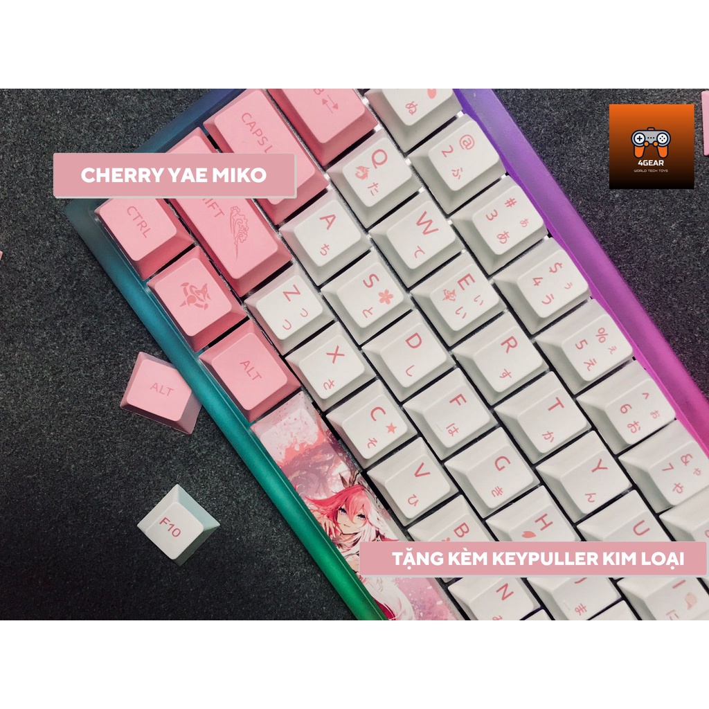 Keycap song ngữ anh nhật Yae Miko PBT dày 136 phím genshin impact in dyesub 5 mặt anime layout keycaps