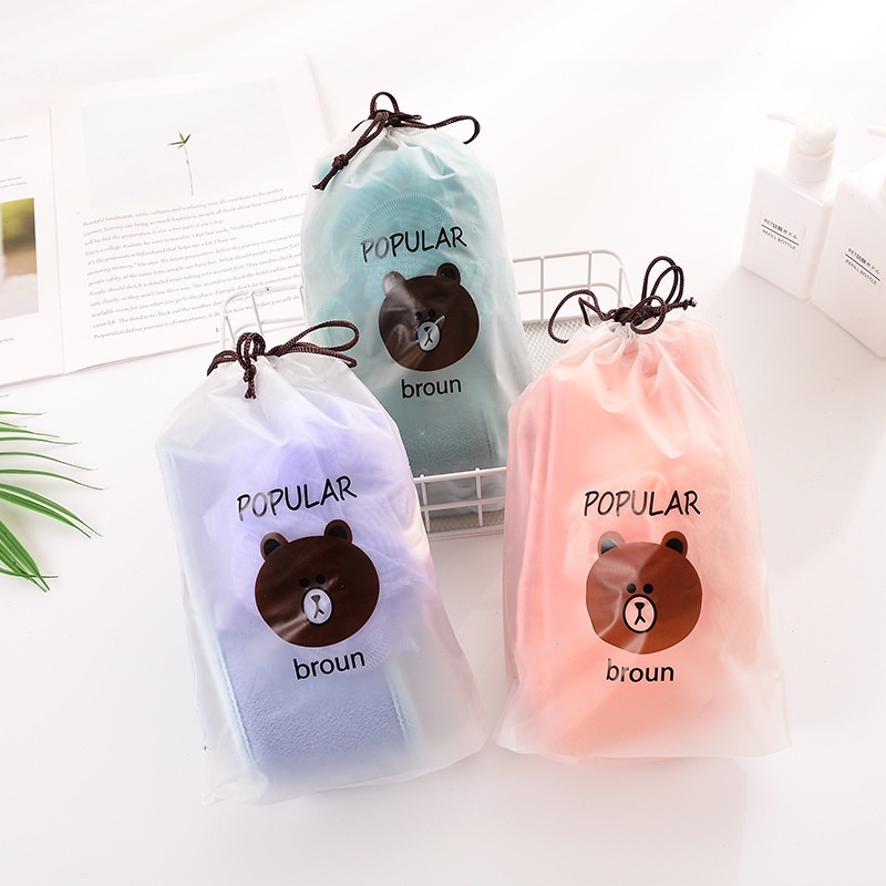 Set ba bông tắm chà lưng và khăn tắm dài