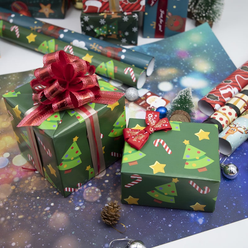 Giấy gói quà họa tiết hoạt hình giáng sinh độc đáo cao cấp 74*51cm
