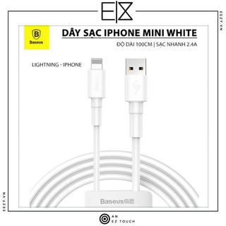 DÂY SẠC BASEUS SẠC NHANH MINI WHITE LIGHTNING IPHONE MICRO USB TYPE-C (2.4A/3A) ĐỘ DÀI 1M CHÍNH HÃNG - CÁP SẠC BASEUS