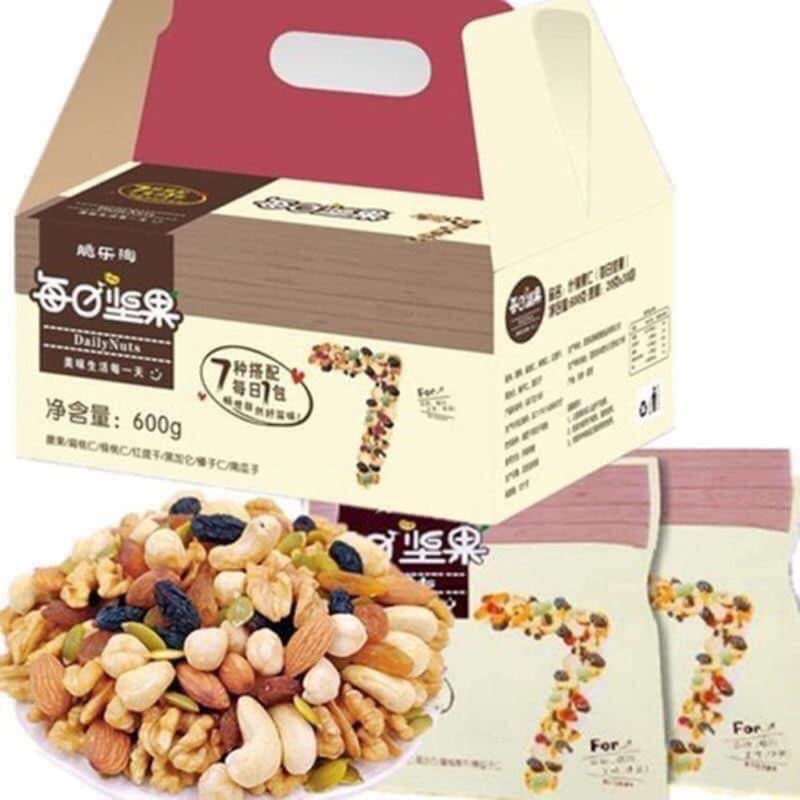 7 loại hạt mĩx ngũ cốc ăn liền - mix nuts cao cấp thùng 600g