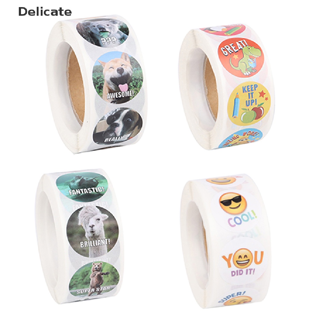 |Delicate| 500pcs Reward Stickers Sticker Roll for Motivational Stickers with Cute Animals Hot