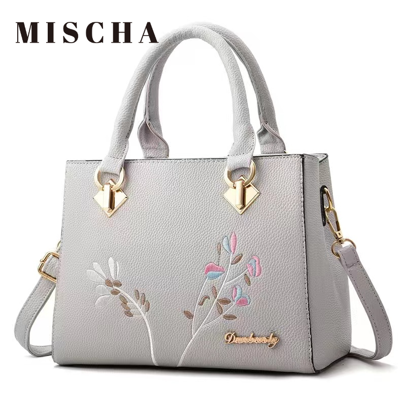 Mischa Túi Đeo Chéo Da PU Sức Chứa Lớn Thêu Họa Tiết Thời Trang Cho Nữ