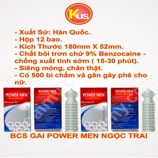 - bao cao su power men ngọc trai siêu mỏng, gai, gân, bi, kéo dài thời gian
