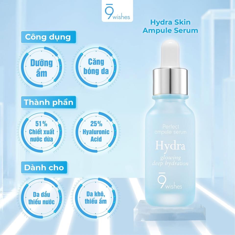 Tinh Chất Dưỡng Ẩm 9 Wishes Perfect Ampule Serum Hydra 25ml