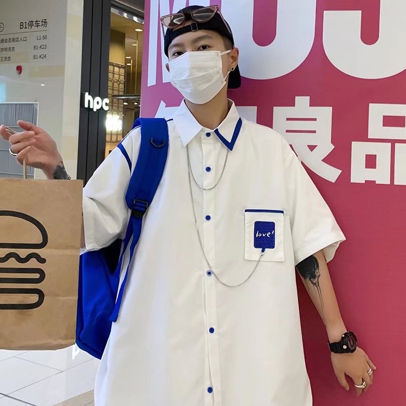 Áo Sơ Mi Ngắn Tay Thời Trang Mùa Hè Hàn Quốc Dành Cho Nam