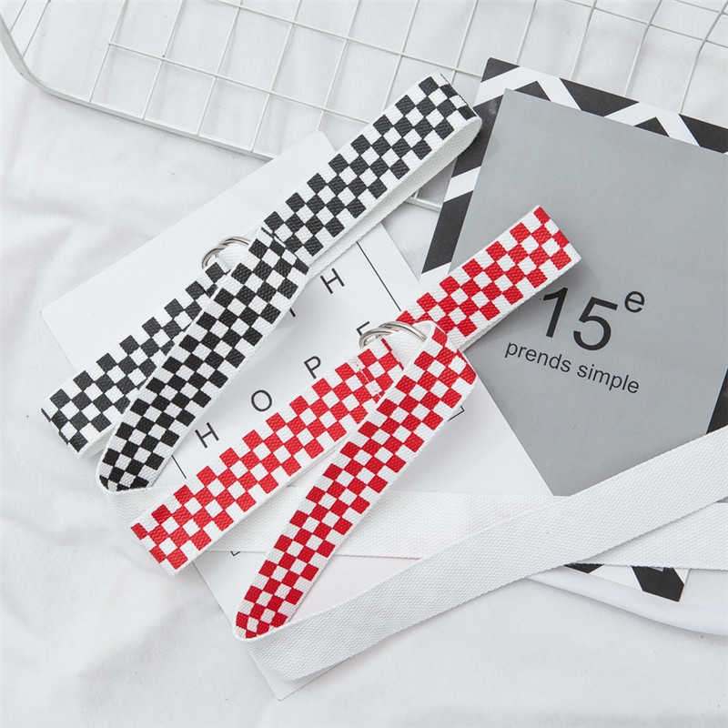 Dây Nịt Vải Sọc Ca Rô 13527bf Cho Nam Nữ