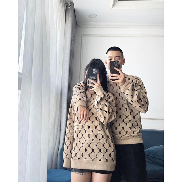 ÁO NỈ CỔ TRÒN NAM NỮ CHỮ B HOT